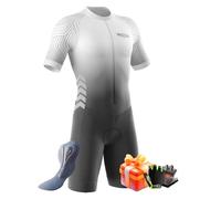 Traje de Triatlón de Manga Corta para Hombre,Traje De Ciclismo Hombres de Traje Tri,Traje de Ciclismo de Secado rápido MTB Mono Racing,Ciclismo (Typ-10,XL)
