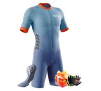 Traje de Triatlón de Manga Corta para Hombre,Traje De Ciclismo Hombres de Traje Tri,Traje de Ciclismo de Secado rápido MTB Mono Racing,Ciclismo (Typ-6,XL)