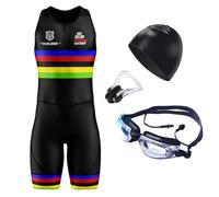 Traje de Triatlón de una Pieza sin Mangas para Hombre,3 Bolsillos y Acolchado para Bicicleta,Correr, Andar en Bicicleta,Nadar,Maillot Ciclista Específico para Carreras (TYP-2,XXS)