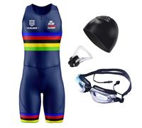 Traje de Triatlón de una Pieza sin Mangas para Hombre,3 Bolsillos y Acolchado para Bicicleta,Correr, Andar en Bicicleta,Nadar,Maillot Ciclista Específico para Carreras (TYP-4,XXS)