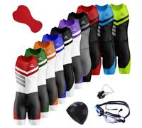 Traje de Triatlón de una Pieza sin Mangas para Hombre,3 Bolsillos y Acolchado para Bicicleta, Maillot Ciclista Específico para Carreras, Correr, Andar en Bicicleta,Nadar (TYP-2,XXL)