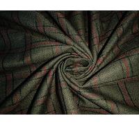 Traje de tweed pesado de tela premium verde bosque rojo y cuadros negros 58 pulgadas de ancho