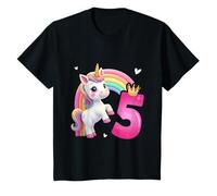 Traje de Unicornio para cumpleaños número 5 para niñas, Linda niña arcoíris Camiseta
