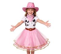 Traje de vaquera para niñas | Tutú de juego de rol con sombrero y bandana | Vestido occidental | para niñas de 3 a 10 años, temática de cumpleaños, escuela, cosplay, festival de carnaval