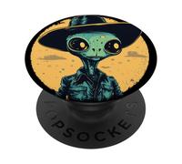 Traje de vaquero alienígena para una aventura cósmica y un aspecto espacial PopSockets PopGrip Adhesivo