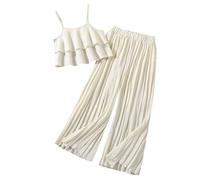 Traje de Verano para niñas casa Dos Piezas diseño Rayas onduladas Ropa Camiseta y Pantalones Cortos Conjuntos 1 Top Pantalón Dulce a la Moda bebé niña