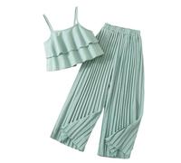 Traje de Verano para niñas casa Dos Piezas diseño Rayas onduladas Ropa Camiseta y Pantalones Cortos Conjuntos 1 Top Pantalón Dulce a la Moda bebé niña
