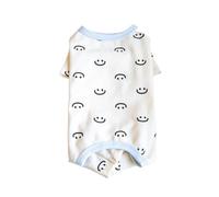 Traje de vientre de cuatro patas estampado de otoño e invierno, ropa cálida para mascotas y accesorios para perros hembras (sonrisa, 2XL)
