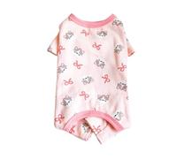Traje de vientre de cuatro patas estampado de otoño e invierno, ropa cálida para mascotas y accesorios para perros hembras (gatito, 3XL)