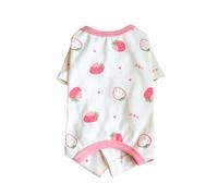 Traje de vientre de cuatro patas estampado de otoño e invierno, ropa cálida para mascotas y accesorios para perros hembras (fresa, XL)