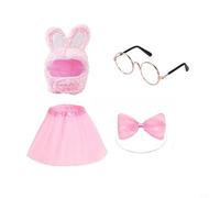 Traje decorativo de ganso de Pascua con sombrero de conejo y patrón de huevo para decoración de césped, exhibición de vacaciones al aire libre (juego de 4 piezas)