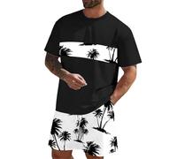 Traje deportivo para hombre de 2 piezas, pantalones cortos de verano y camiseta de algodón, chándal de dos piezas, informal, Y2K, ropa de calle, ropa de ocio, traje deportivo, cómodo, traje, chándal