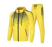 Traje deportivo para hombre Slim Fit Chándal para hombre 3XL, traje de ocio con estampado chándal de otoño e invierno chándal de fitness más pantalones deportivos con capucha de terciopelo conjunto de
