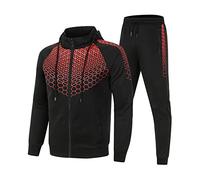 Traje deportivo para hombre Slim Fit Chándal para hombre 3XL, traje de ocio con estampado chándal de otoño e invierno chándal de fitness más pantalones deportivos con capucha de terciopelo conjunto de
