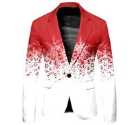 Traje estampado navideño para hombre 2026 para negocios y comercio exterior, holgado, cómodo, a la moda, Rojo De La Sandía, L