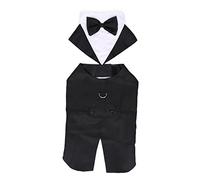 Traje formal de esmoquin para perro, lindo traje de esmoquin para perros, traje de fiesta de boda, camisa con lazo, chaleco formal para perro, disfraz de caballero