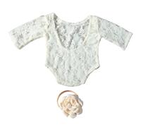 Traje Fotografía Infantil Mono Flores Encaje Conjunto Diadema Accesorios Estudio Fotográfico Traje Fotografía Para Bebé Suministro Ducha Para Recién Nacidos