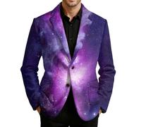 Traje Galaxy para hombre Slim Fit chaqueta de traje 3D galaxia estampado chaqueta de cena gráfico Sakko galaxia universo estrella espacio fiesta trajes baile blazer hombres traje, Nº 1, S