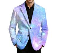 Traje Galaxy para hombre Slim Fit chaqueta de traje 3D galaxia estampado chaqueta de cena gráfico Sakko galaxia universo estrella espacio fiesta trajes baile blazer hombres traje, Nº 8, 4XL