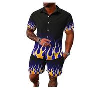 Traje Hawaiano para Hombre Conjunto de Camisa Hawaiana Manga Corta y Pantalones Cortos Playa for Hombre Resort Casual Verano Todos los días para Fiestas(COLOR-15,4XL)