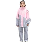 Traje Impermeable para Niño o Niñas, Chubasquero con Capucha y Pantalones Set de Charco con Cremallera c34