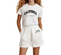 Traje informal holgado de manga corta con estampado niñas Traje De Cumpleaños Niña 1 Año Trajes Cortos plus