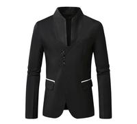 Traje informal para hombre Blazer Suit Chamarras separadas Slim Fit 3 Button Lightweight Men Suits Sport Coats Casual Blazer Business Sakko Traje de traje regular, R negro., L