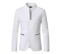 Traje informal para hombre Blazer Suit Chamarras separadas Slim Fit 3 Button Lightweight Men Suits Sport Coats Casual Blazer Business Sakko Traje de traje regular, R blanco., XXL