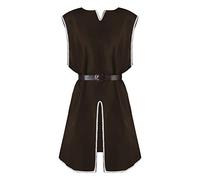 Traje italiano para hombre, disfraz medieval, túnica, camisas, camisa medieval con cordones, blusa, blusa, cosplay, túnica medieval, disfraz, chaleco, tanques, el largo camino hacia el oeste, marrón