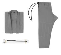 Traje Jiu Jitsu Gi for hombres BJJ mujeres grappling preencogido que absorbe el sudor lavable a máquina ligero - con cinturón Para Adulto(Gray,M4)