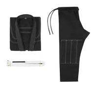 Traje Jiu Jitsu Gi for hombres BJJ mujeres grappling preencogido que absorbe el sudor lavable a máquina ligero - con cinturón Para Adulto(Black,A2)
