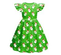 Traje Mama Noel Bebe, Vestidos de fiesta de Navidad para niñas, disfraz de baile, vestido de princesa de Navidad para niños (Green, 7-8 Years)