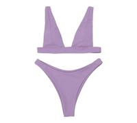 Traje Mujer Bikinis Tallas Grandes Mujer Traje de Baño Tankini de Bikini Triangular Color Sólido para Bikini Sin Tirantes Sujetador (Rose Gold L)