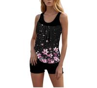 Traje Mujer Elegante Dos Piezas, Tankini De Dos Piezas con Volantes para Mujer Elegante Traje De Bañoverano con Top Estampado Degradado Y Shortsbaño Trajebañocintura Alta Conjuntoropaplaya Fluido