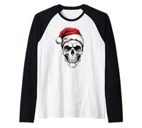 Traje Navideño Calavera Navidad Muerte Navidad Pesada Camiseta Manga Raglan