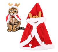 Traje Navideño para Gato,Suave Y Cómodo para Cachorros | Manto con Capucha para Gato,para Cachorro Gatito Evento Interior Exterior Fiesta De Vacaciones Invierno Navidad
