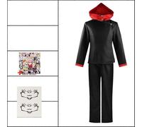 (Traje negro S-A1) Conjunto de pantalón y camiseta de Yuji Itadori del anime Jujutsu Kaisen, uniforme