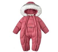 Traje Nieve Invierno para Ni?as Mono Acolchado Aislante con Manoplas Patucos Cremallera Doble Ropa Cálida Bebés Ni?os Peque?os.