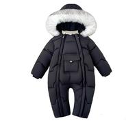 Traje Nieve Invierno para Ni?as Mono Acolchado Aislante con Manoplas Patucos Cremallera Doble Ropa Cálida Bebés Ni?os Peque?os.