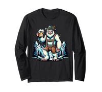 Traje Oktoberfest Yeti Montañas Cerveza Lederhosen Bigfoot Manga Larga
