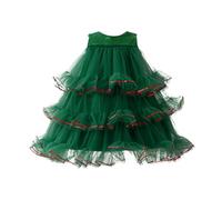 Traje Papa Noel Bebe, Vestido de princesa para niña, disfraz de fiesta de Navidad, para desfile de Navidad (Dark Green, 3-4 Years)