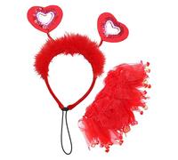 Traje para el día de San Valentín para perros, diadema con corazón para perros, cinta para la cabeza de corazón rojo, para San Valentín | Disfraces navideños para perros pequeños, medianos y grandes