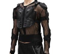 Traje Protector De Malla para Motociclista, Guantes Antideslizantes, Cintura Ajustable, Protección Corporal Completa para Motocross Y Carreras Todoterreno,Black-L