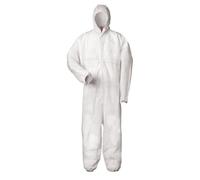 Traje protector multiuso, ofrece protección electrostática, contra sustancias químicas y contra partículas radiactivas; categoría III, tipos 5 y 6 extra-large blanco