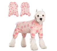 Traje Recuperación Perro Postoperatorio, Body Antilamido para Protección de Heridas, Ropa Perro Alternativa Collar Isabelino, Rosa Melocotón 3XL
