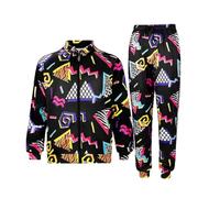 Traje retro de los años 80 y 90 para hombres | Chaqueta y pantalones de 2 piezas Sportswear - Elegante traje vintage para hombres, noches temáticas, noche de discoteca