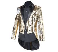 Traje steampunk para hombre con lentejuelas, abrigo gótico midi para hombre, abrigo de moda brillante, clásico, estilo victoriano, falda elegante, chaqueta con purpurina, chaqueta medieval, pirata