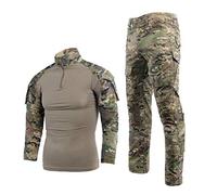 Traje Táctico Hombre Conjunto de Camisa y Pantalones Combate Uniformes de Manga Larga Rip-Stop 1/4 Zip Airsoft Ropa Juego de Guerra Ejército Multicámara Militar Paintball BDU Caza Tiro Camo Gear