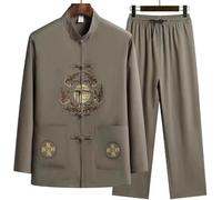 Traje Tai Chi Hombre,Traje Tang Chino Tradicional,Uniforme Kung Fu Artes Marciales Con Camisa Y Pantalón,Ropa Hanfu Bordada Cuello Alto,Conjunto Wushu Wing Chun Para Entrenamiento D,42(75-85kg)