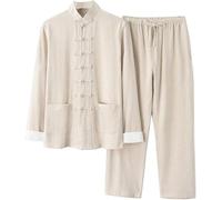 Traje Tradicional De Artes Marciales Chinas para Hombre, Uniforme De Tai Chi Tela Transpirable Kung Fu Wing Chun Hanfu Traje De Kungfu Tang Camisa De Hombre Chino F,3XL